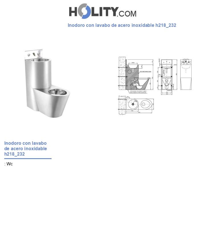 Inodoro con lavabo de acero inoxidable h218_232