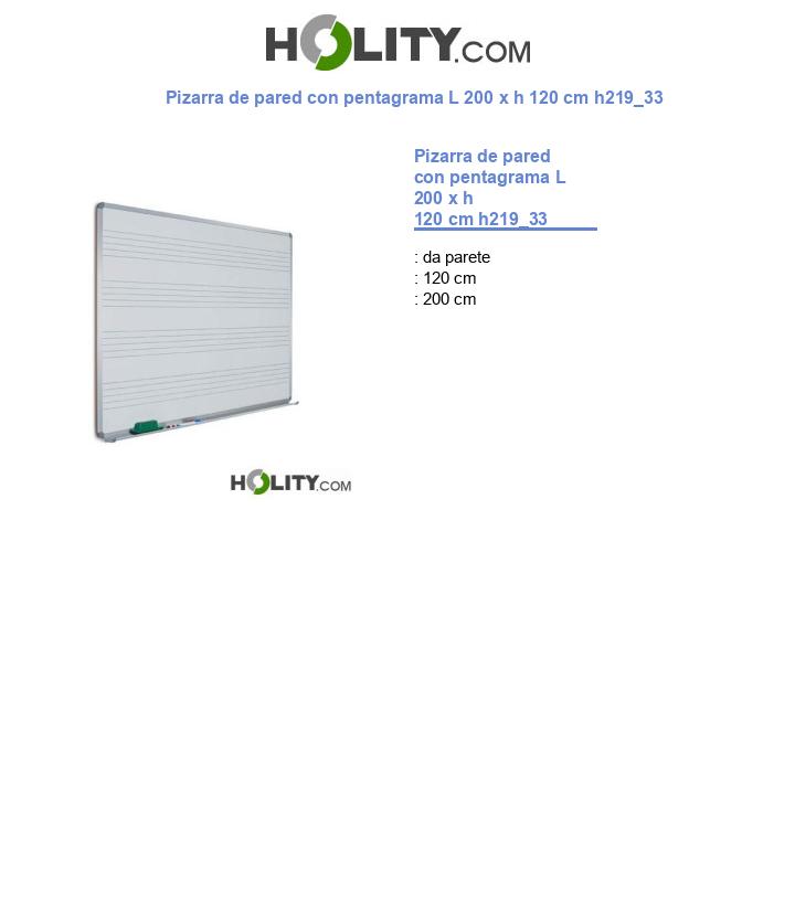 Pizarra de pared con pentagrama L 200 x h 120 cm h219_33