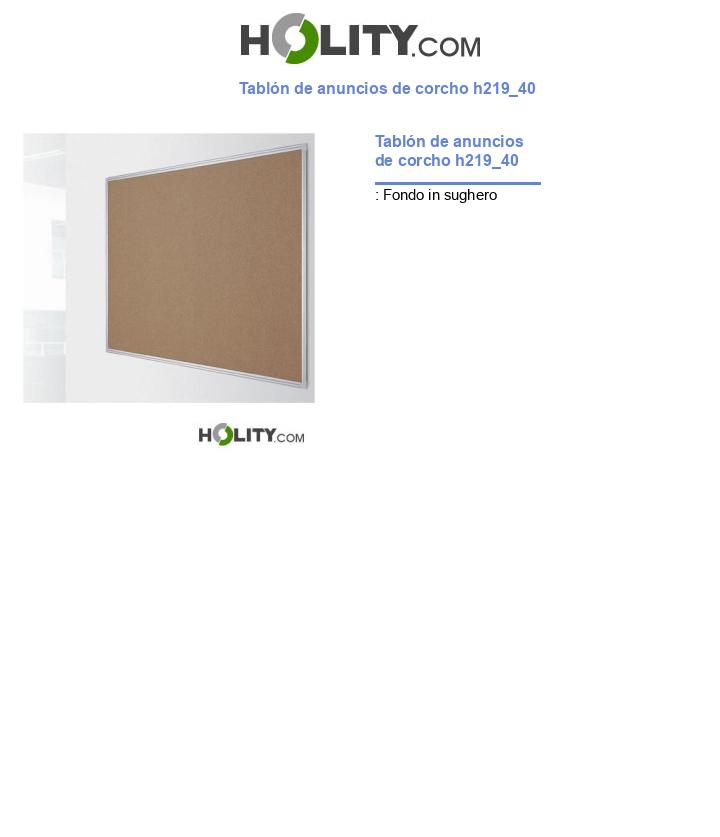 Tablón de anuncios de corcho h219_40