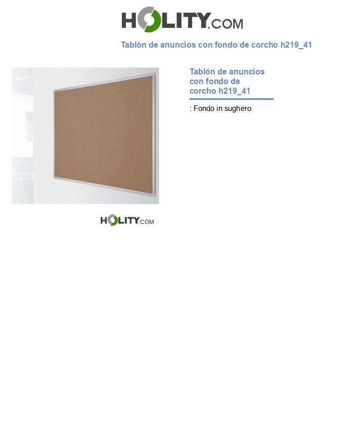 Tablón de anuncios con fondo de corcho h219_41