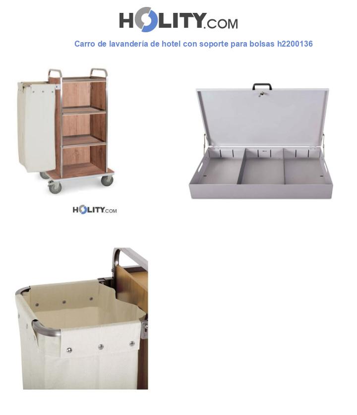Carro de lavandería de hotel con soporte para bolsas h2200136