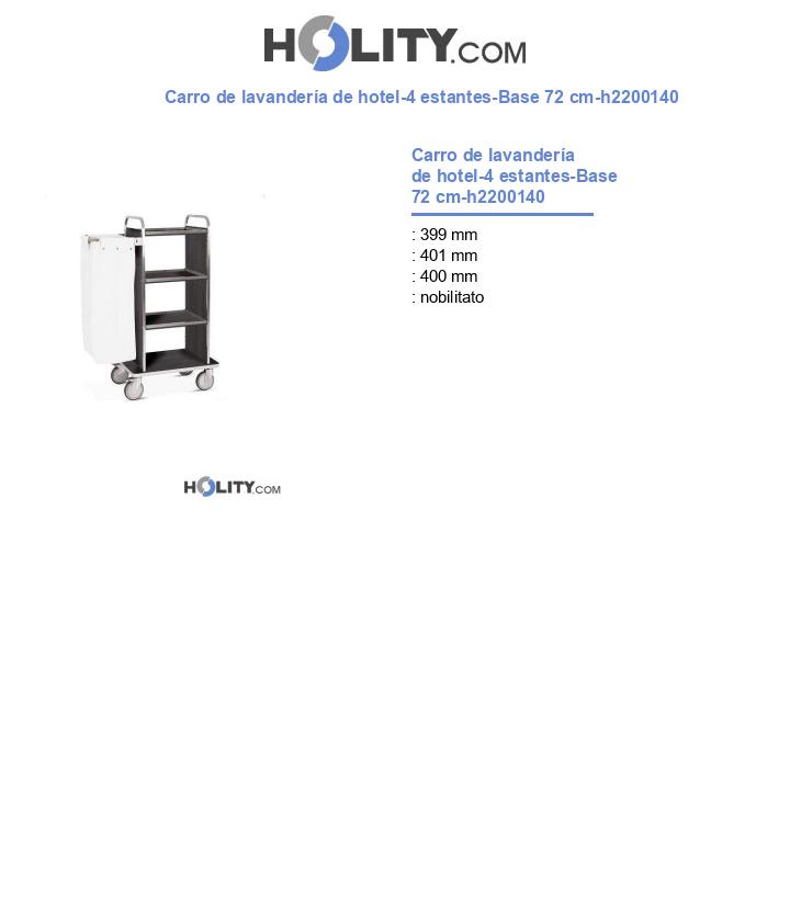Carro de lavandería de hotel-4 estantes-Base 72 cm-h2200140