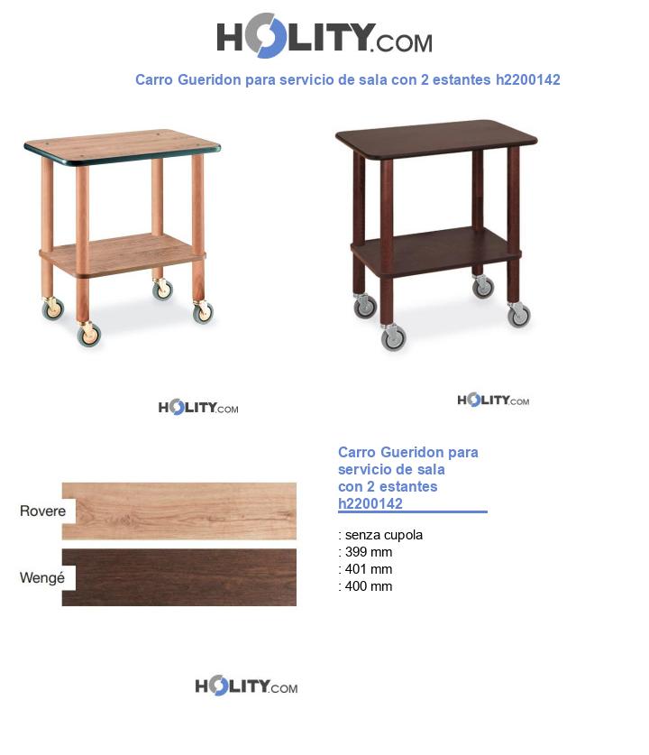 Carro Gueridon para servicio de sala con 2 estantes h2200142