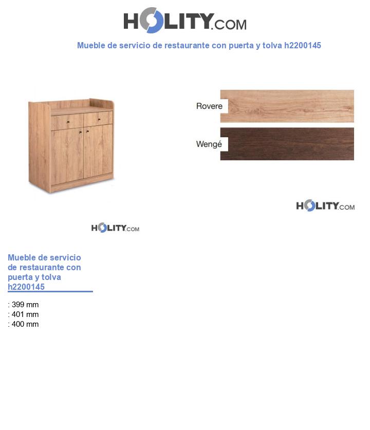 Mueble de servicio de restaurante con puerta y tolva h2200145