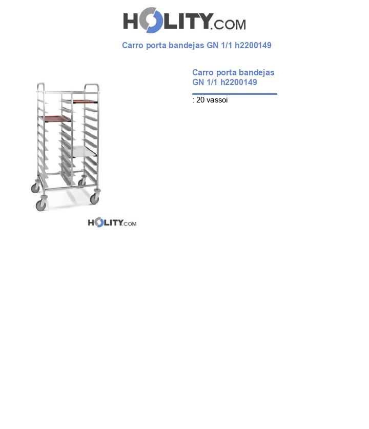 Carro porta bandejas GN 1/1 h2200149