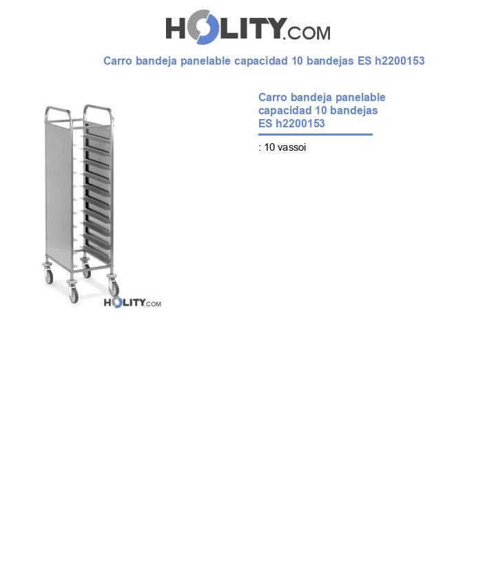 Carro bandeja panelable capacidad 10 bandejas ES h2200153