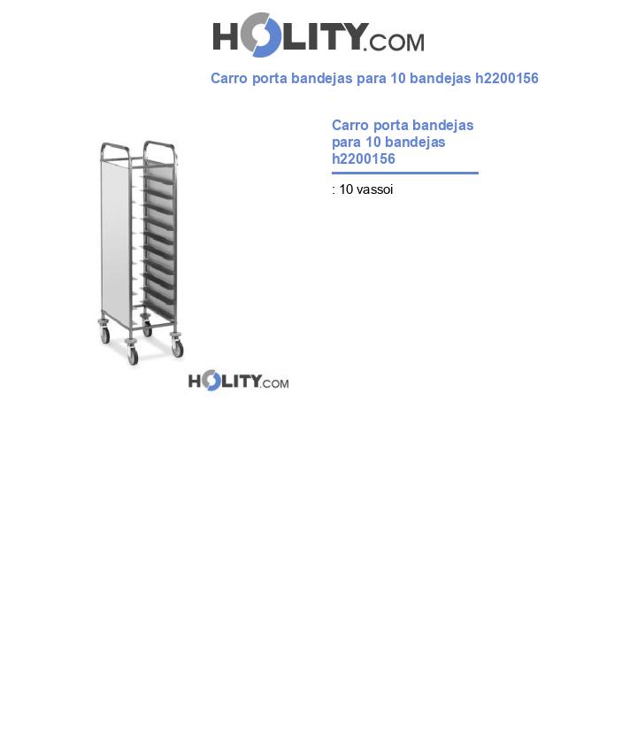 Carro porta bandejas para 10 bandejas h2200156