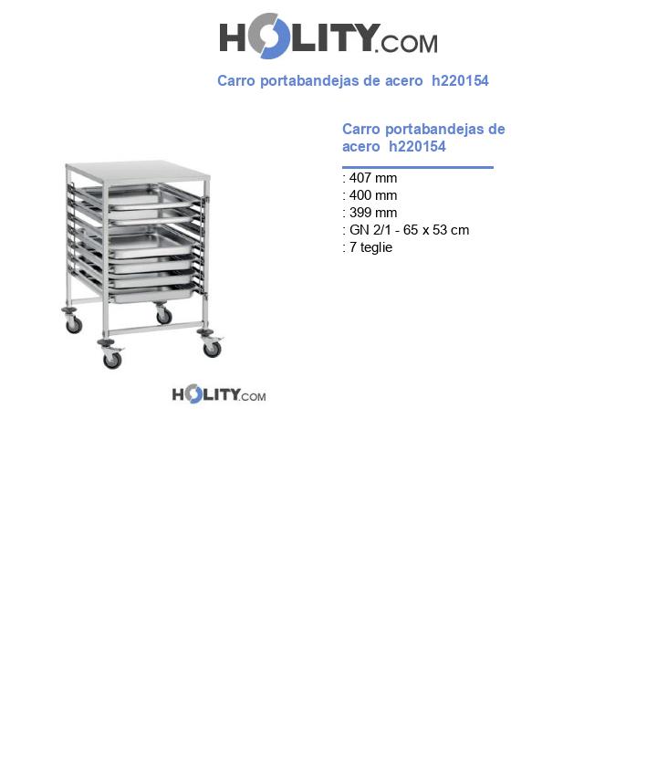 Carro portabandejas de acero  h220154