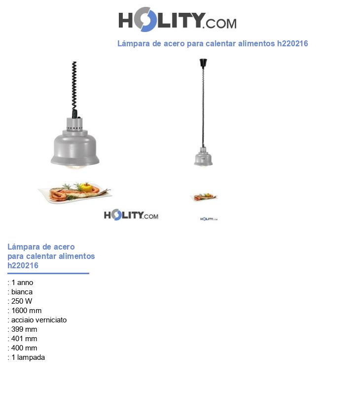 Lámpara de acero para calentar alimentos h220216