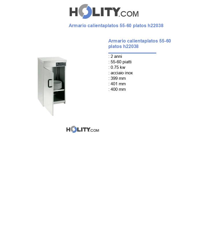 Armario calientaplatos 55-60 platos h22038