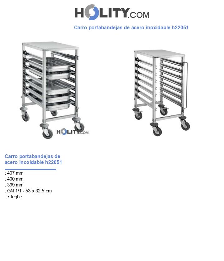 Carro portabandejas de acero inoxidable h22051