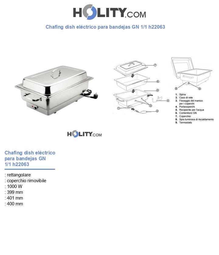 Chafing dish eléctrico para bandejas GN 1/1 h22063