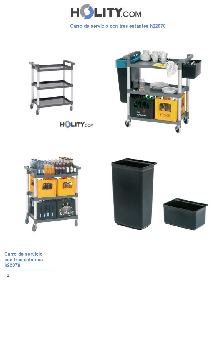 Carro de servicio con tres estantes h22070
