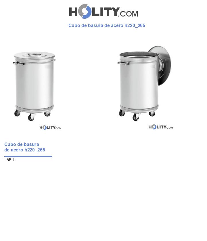 Cubo de basura de acero h220_265