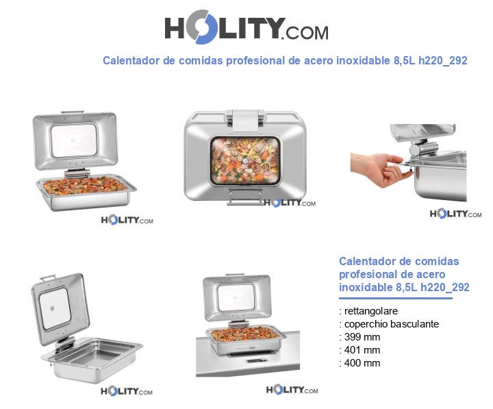 Calentador de comidas profesional de acero inoxidable 8,5L h220_292