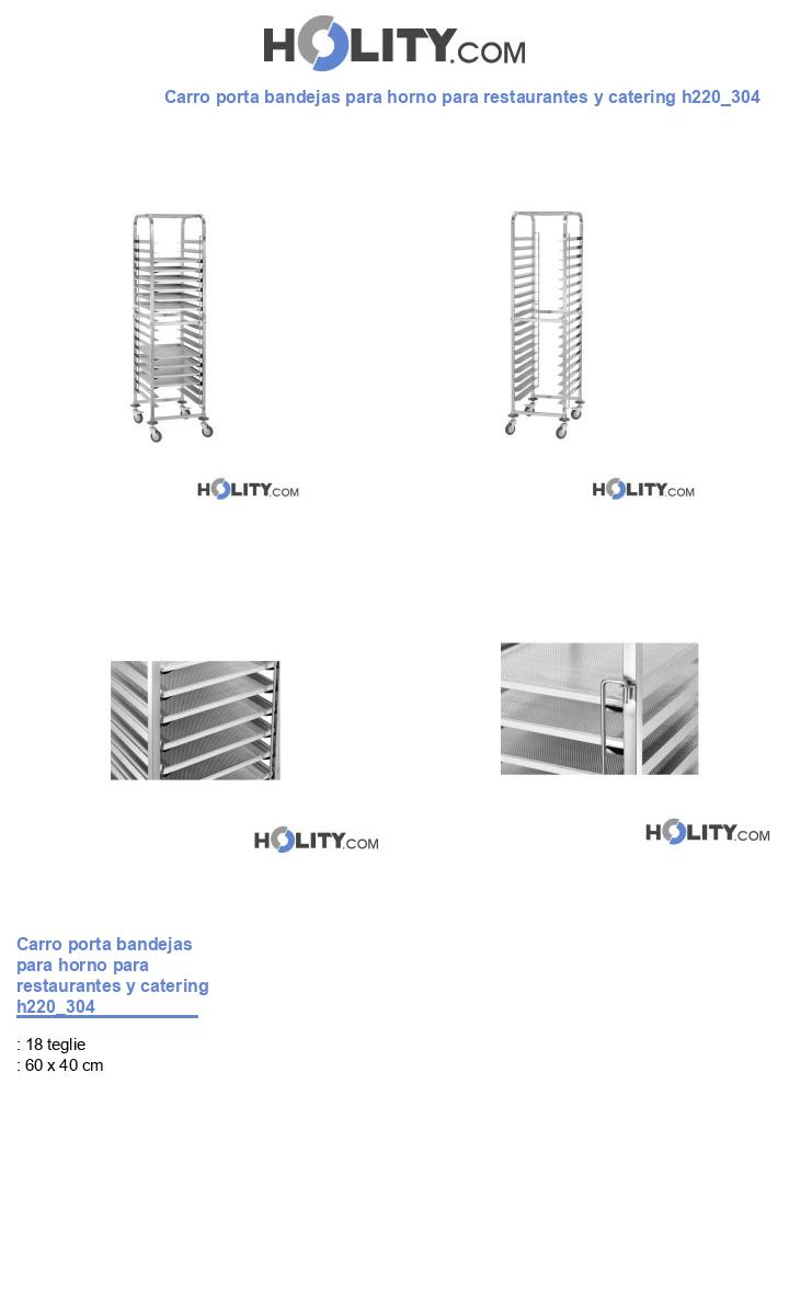 Carro porta bandejas para horno para restaurantes y catering h220_304