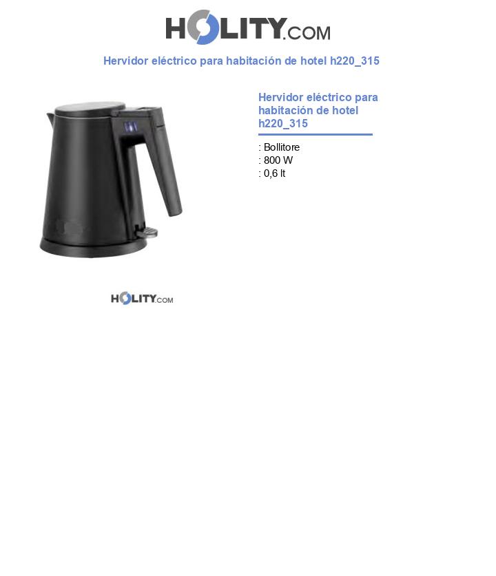 Hervidor eléctrico para habitación de hotel h220_315