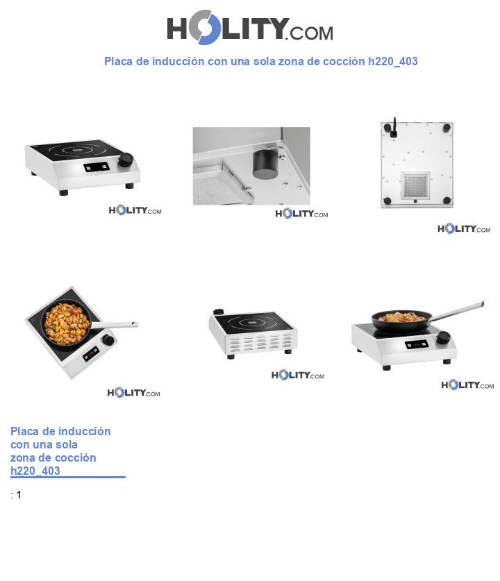 Placa de inducción con una sola zona de cocción h220_403