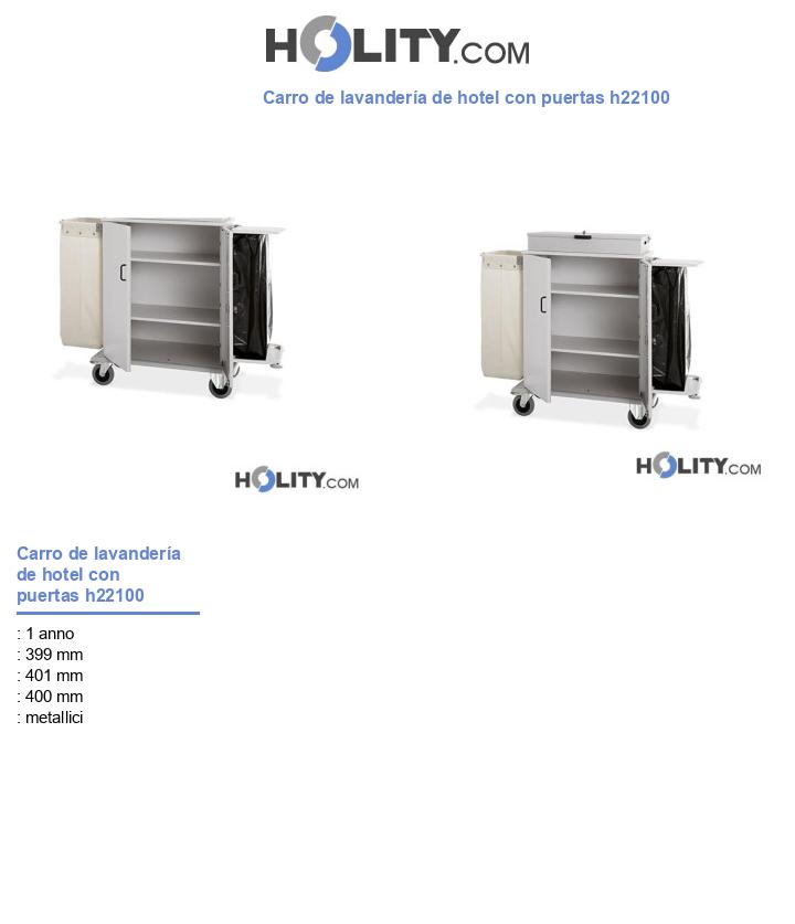 Carro de lavandería de hotel con puertas h22100