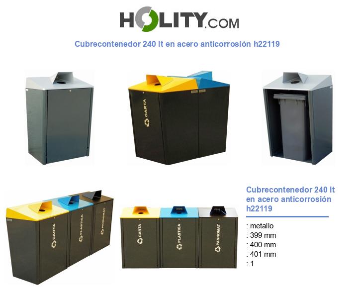 Cubrecontenedor 240 lt en acero anticorrosión h22119