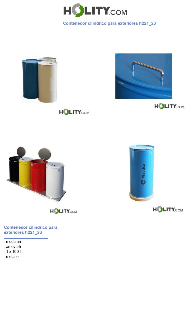 Contenedor cilíndrico para exteriores h221_23