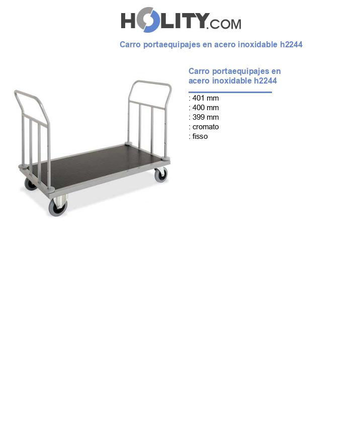 Carro portaequipajes en acero inoxidable h2244