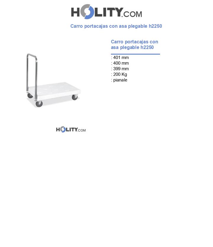 Carro portacajas con asa plegable h2250