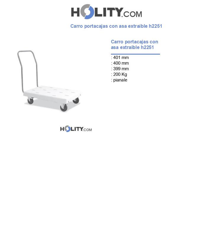 Carro portacajas con asa extraíble h2251
