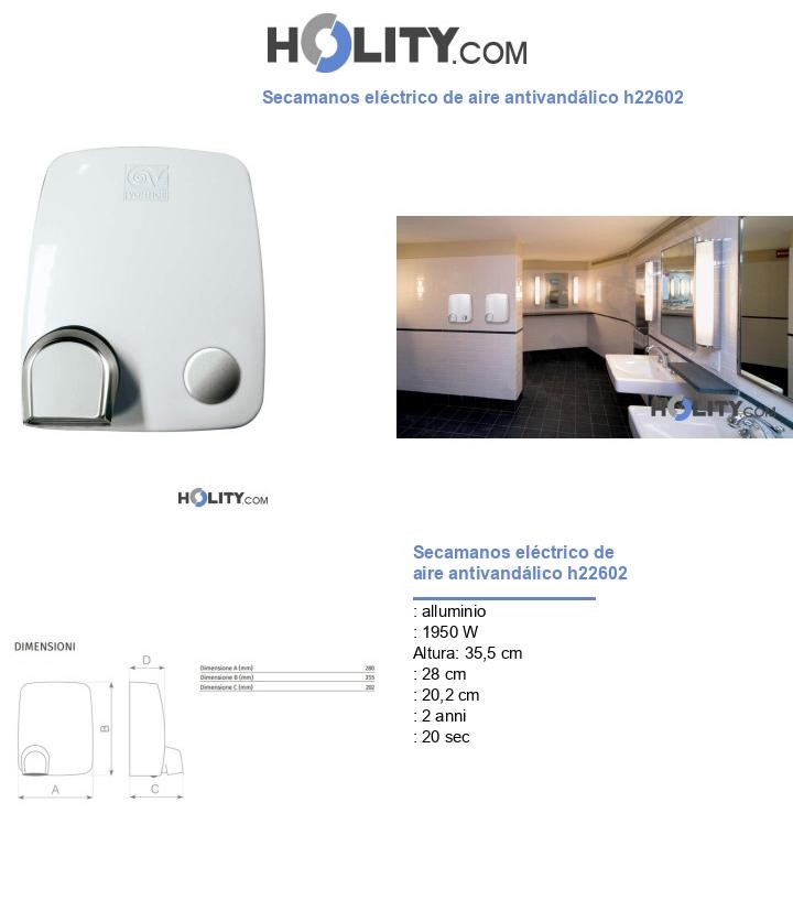 Secamanos eléctrico de aire antivandálico h22602