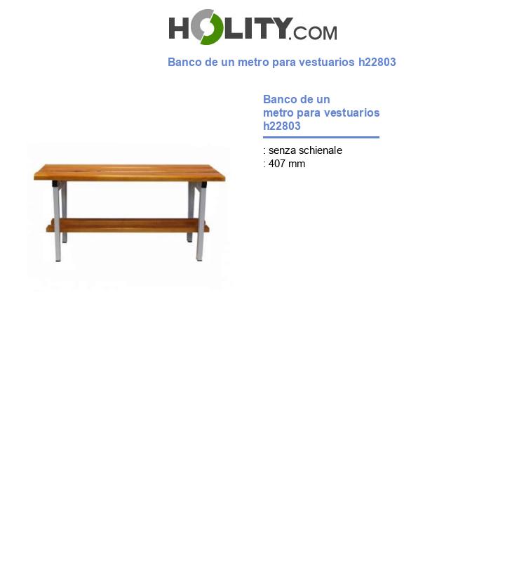 Banco de un metro para vestuarios h22803