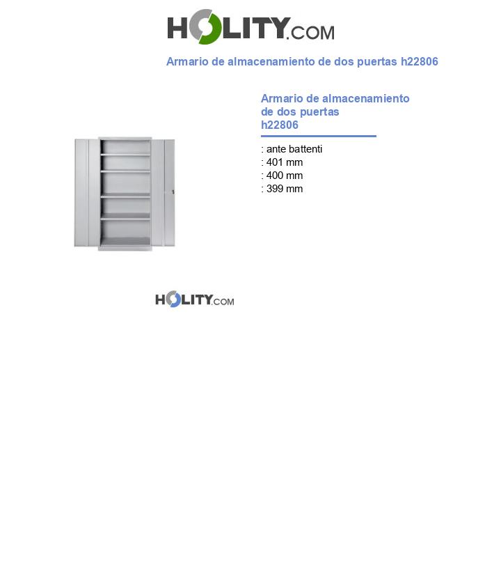 Armario de almacenamiento de dos puertas h22806