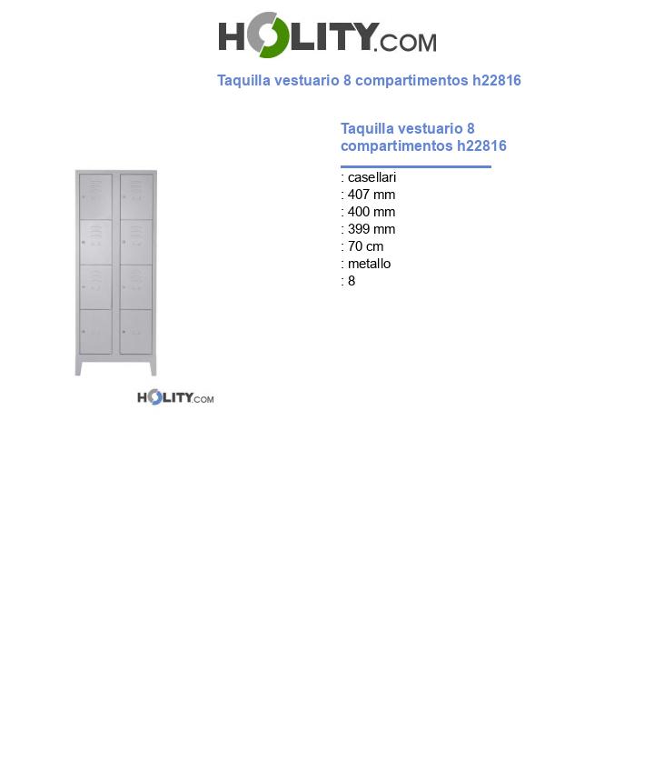 Taquilla vestuario 8 compartimentos h22816
