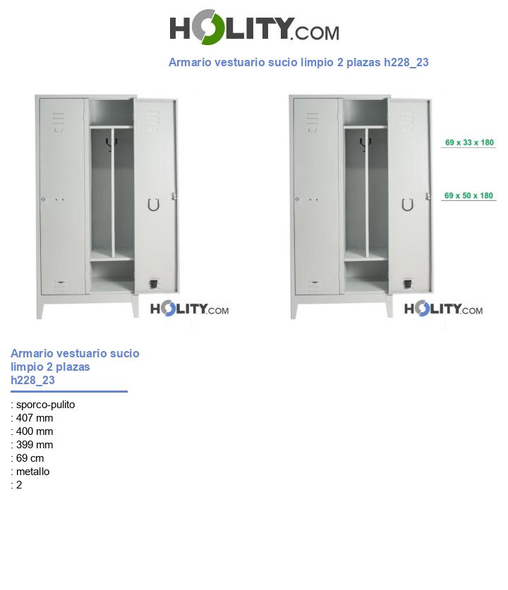 Armario vestuario sucio limpio 2 plazas h228_23