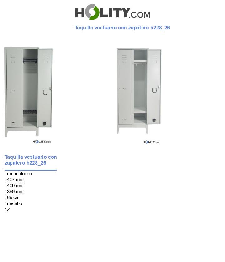 Taquilla vestuario con zapatero h228_26