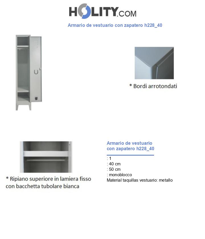 Armario de vestuario con zapatero h228_40
