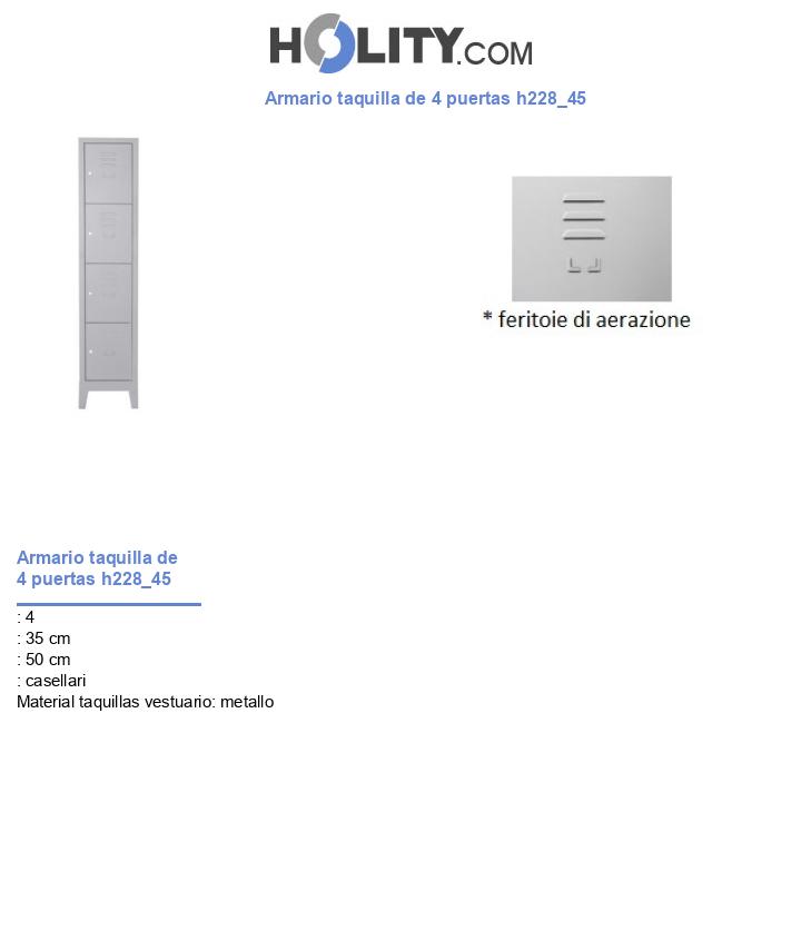 Armario taquilla de 4 puertas h228_45