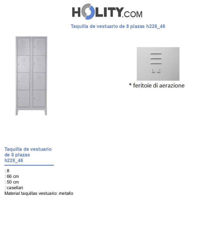 Taquilla de vestuario de 8 plazas h228_46
