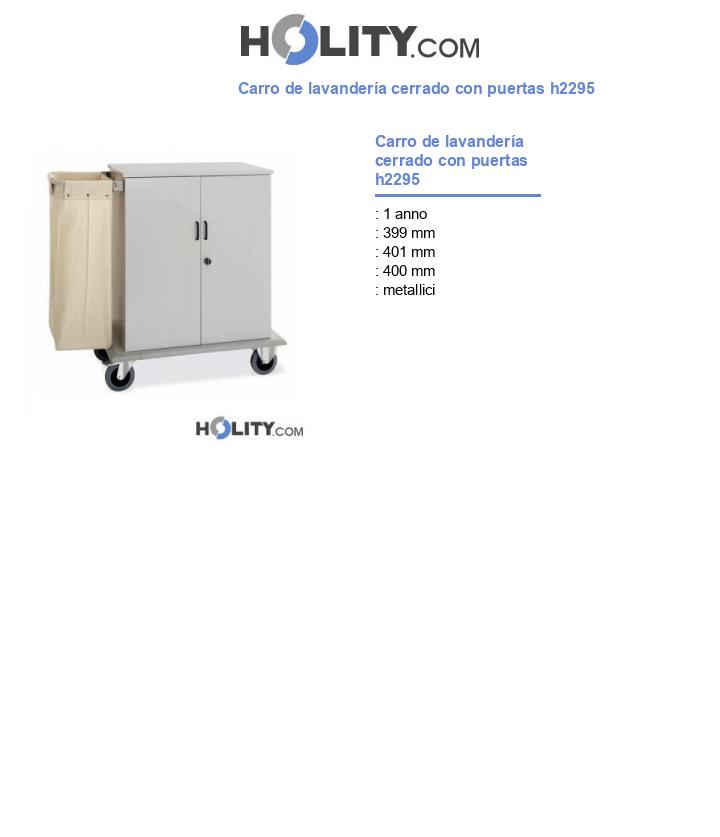 Carro de lavandería cerrado con puertas h2295