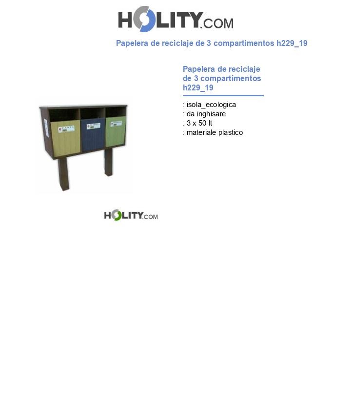 Papelera de reciclaje de 3 compartimentos h229_19