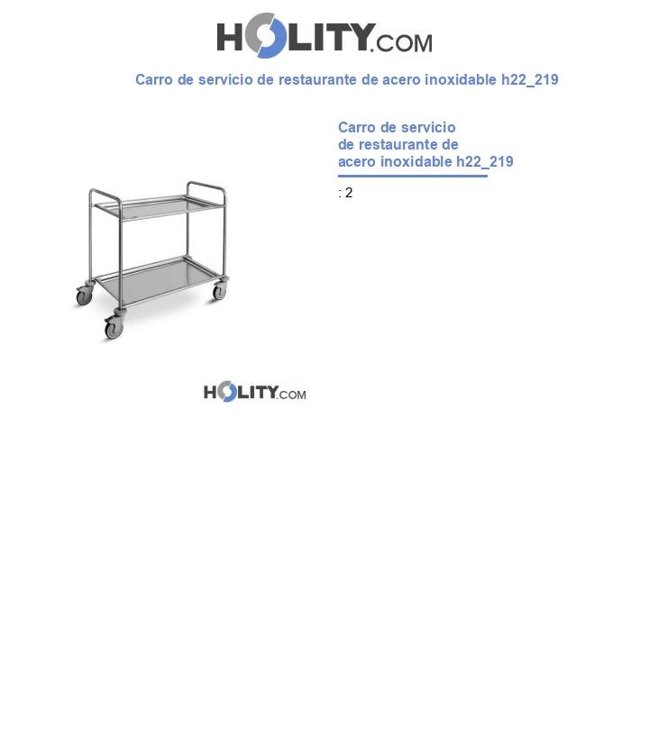 Carro de servicio de restaurante de acero inoxidable h22_219