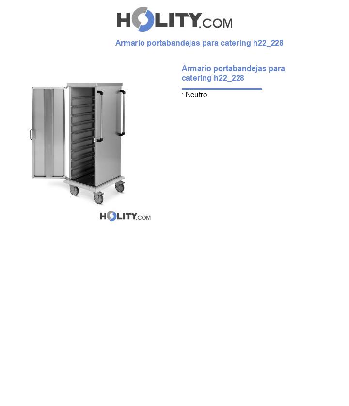 Armario portabandejas para catering h22_228