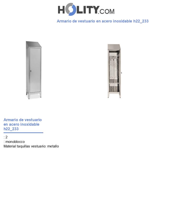 Armario de vestuario en acero inoxidable h22_233