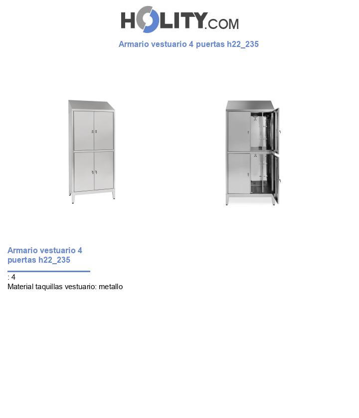 Armario vestuario 4 puertas h22_235