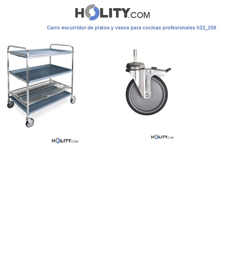 Carro escurridor de platos y vasos para cocinas profesionales h22_259