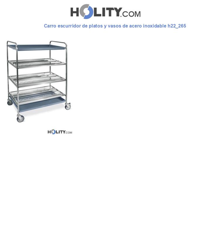 Carro escurridor de platos y vasos de acero inoxidable h22_265