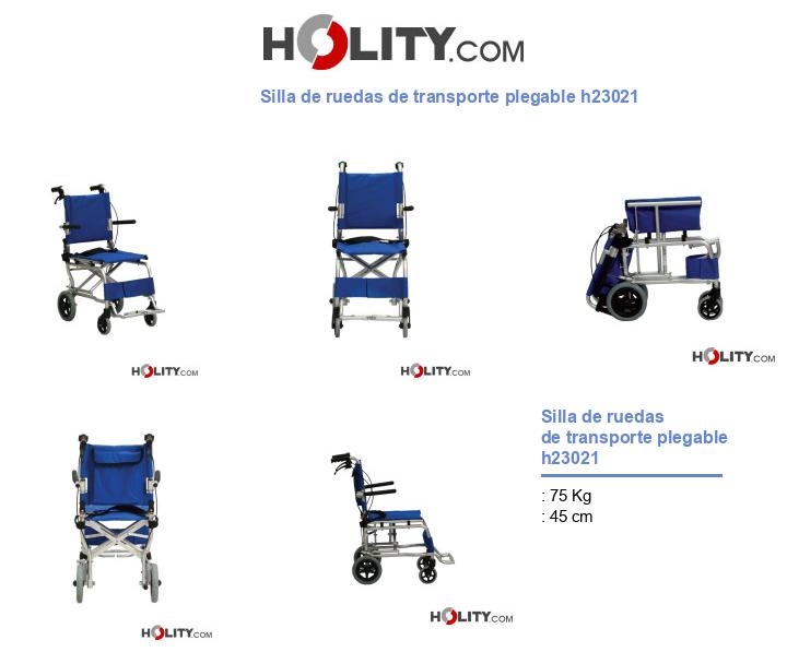 Silla de ruedas de transporte plegable h23021