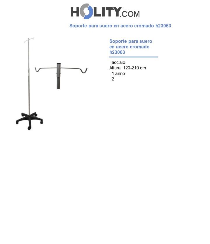 Soporte para suero en acero cromado h23063