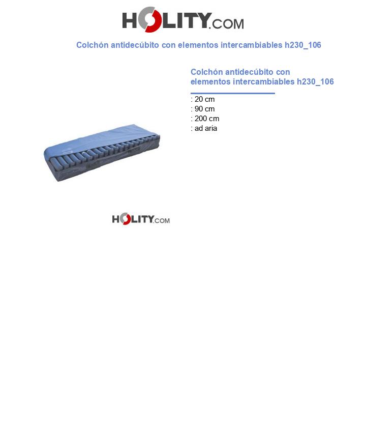 Colchón antidecúbito con elementos intercambiables h230_106
