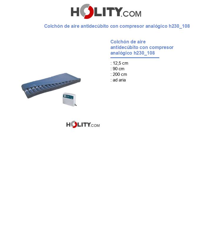 Colchón de aire antidecúbito con compresor analógico h230_108