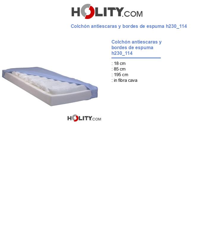 Colchón antiescaras y bordes de espuma h230_114